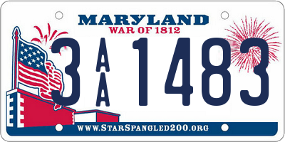 MD license plate 3AA1483