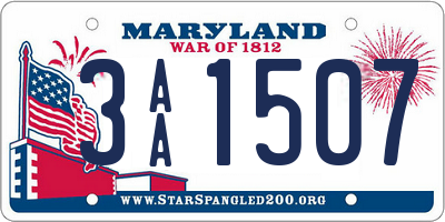MD license plate 3AA1507
