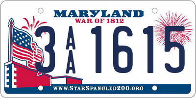 MD license plate 3AA1615