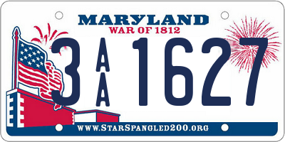 MD license plate 3AA1627