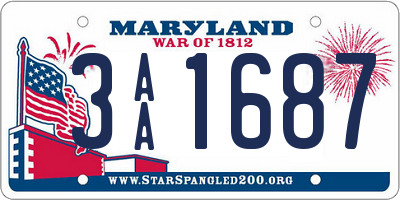 MD license plate 3AA1687