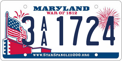 MD license plate 3AA1724