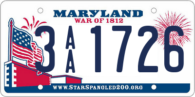 MD license plate 3AA1726