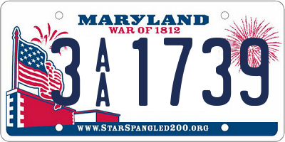 MD license plate 3AA1739
