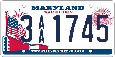 MD license plate 3AA1745