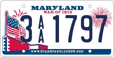 MD license plate 3AA1797