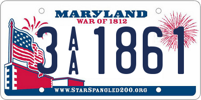 MD license plate 3AA1861
