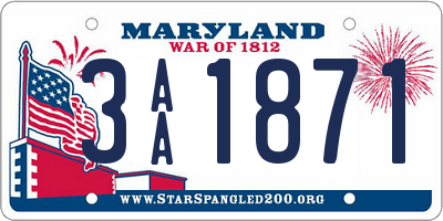 MD license plate 3AA1871