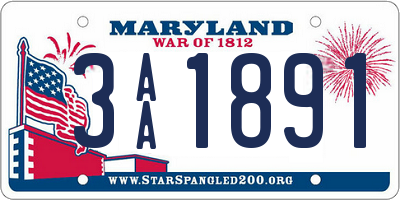 MD license plate 3AA1891