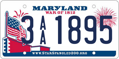 MD license plate 3AA1895