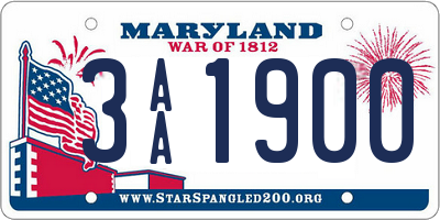 MD license plate 3AA1900