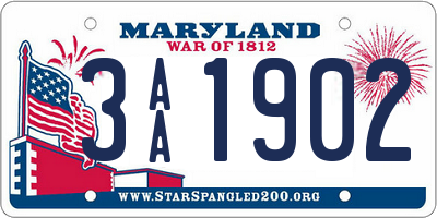 MD license plate 3AA1902