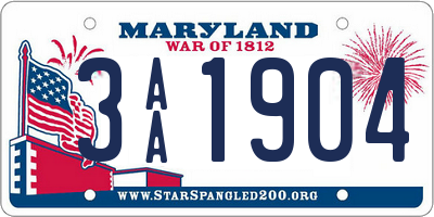 MD license plate 3AA1904