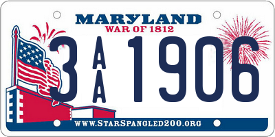 MD license plate 3AA1906