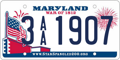 MD license plate 3AA1907