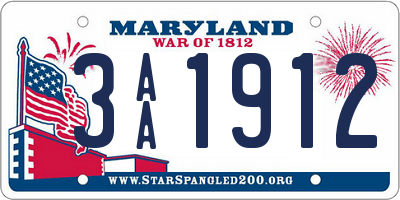 MD license plate 3AA1912