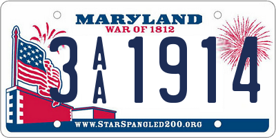 MD license plate 3AA1914