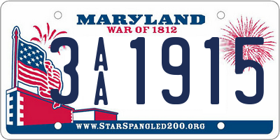 MD license plate 3AA1915