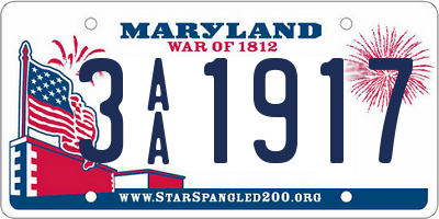 MD license plate 3AA1917