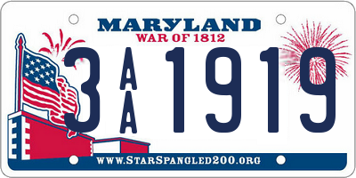 MD license plate 3AA1919