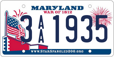 MD license plate 3AA1935