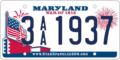 MD license plate 3AA1937