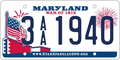 MD license plate 3AA1940