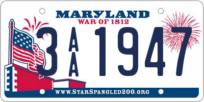 MD license plate 3AA1947