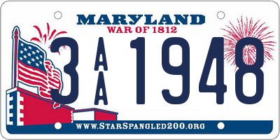 MD license plate 3AA1948