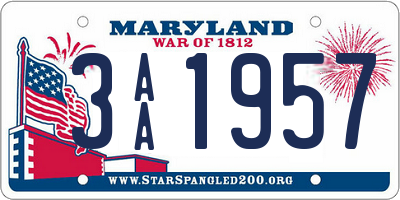 MD license plate 3AA1957