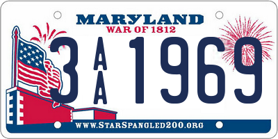 MD license plate 3AA1969