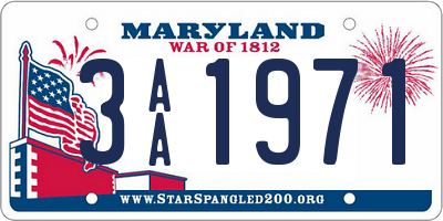 MD license plate 3AA1971