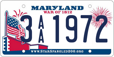 MD license plate 3AA1972