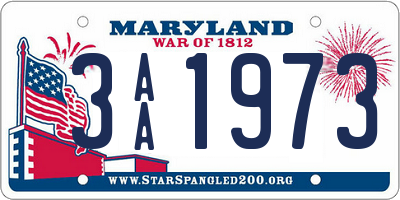 MD license plate 3AA1973