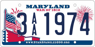 MD license plate 3AA1974