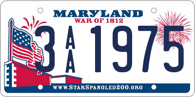 MD license plate 3AA1975