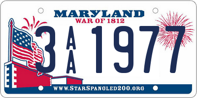 MD license plate 3AA1977