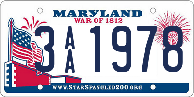 MD license plate 3AA1978