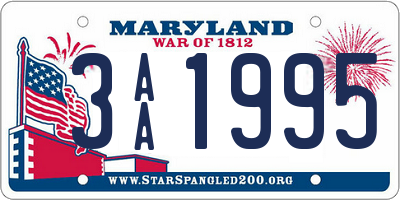 MD license plate 3AA1995