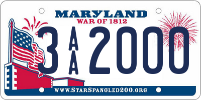 MD license plate 3AA2000