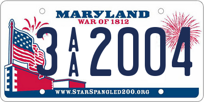 MD license plate 3AA2004