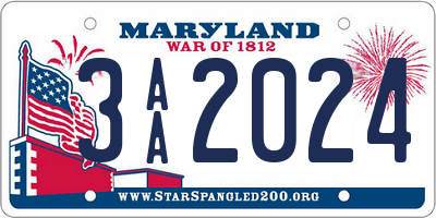 MD license plate 3AA2024