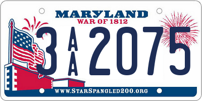 MD license plate 3AA2075