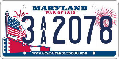 MD license plate 3AA2078