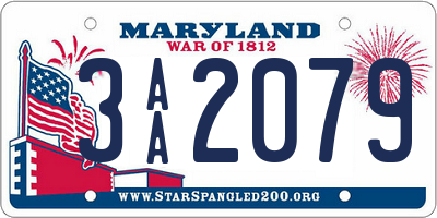 MD license plate 3AA2079