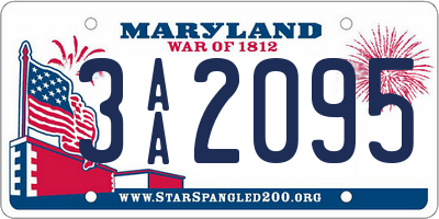 MD license plate 3AA2095