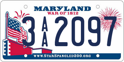 MD license plate 3AA2097