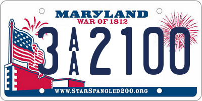 MD license plate 3AA2100