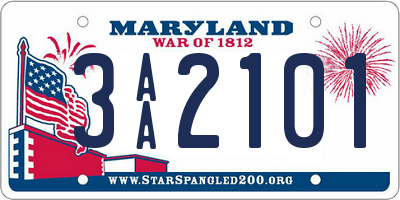 MD license plate 3AA2101