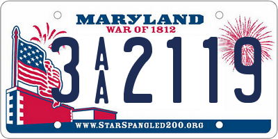 MD license plate 3AA2119